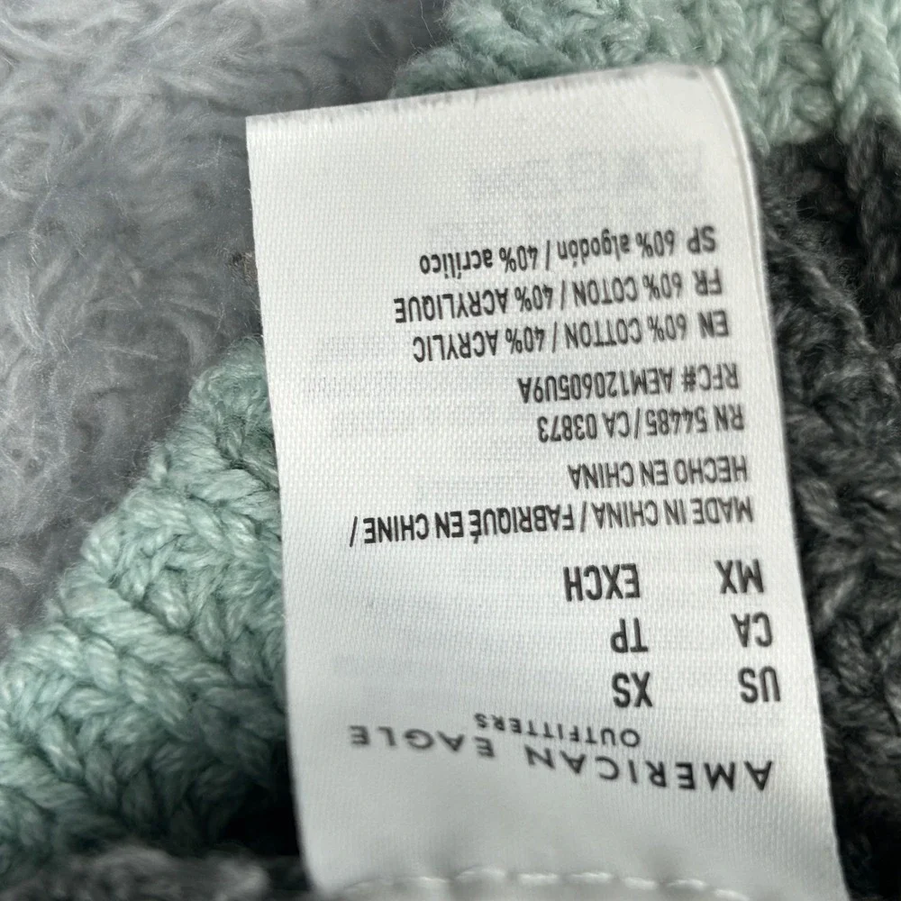 American Eagle Womens XS Striped Chunky Knit Crewneck Sweater Multicolor Relaxed